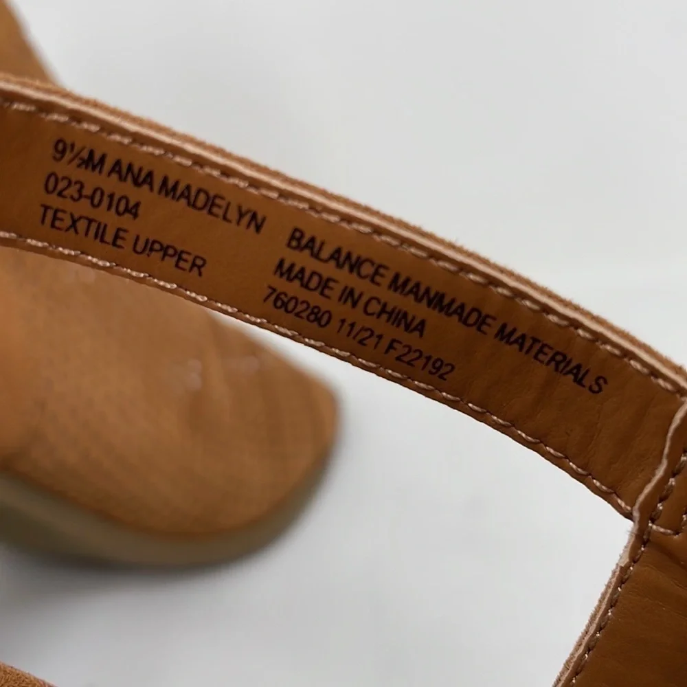 a.n.a Heels Shoes Sandals NWT Madelyn Mesh Cognac Brown Size 9.5 - Picture 13 of 14